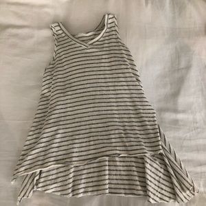 Girls grey and white stripe tank